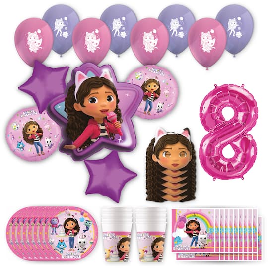 Gabby's Dollhouse Birthday Party Kit with Number